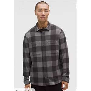 Lululemon Soft Knit Overshirt Men's‎ Plaid Long Sleeve snap front Top XS NWT